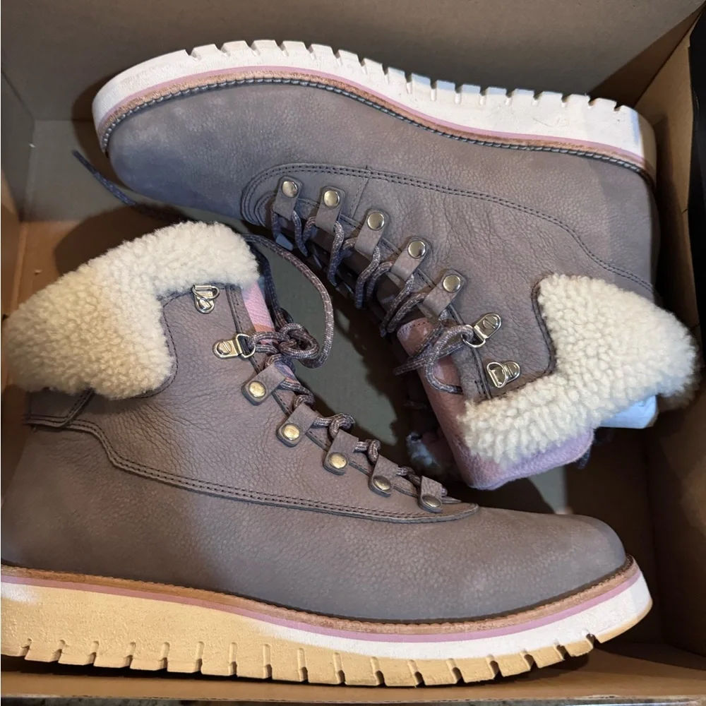 Cole Haan Gray and Pink Winter Boots - Picture 2 of 4